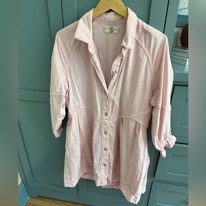 Free people, button down shirt dress, light pink